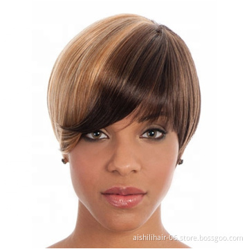 Best-selling Synthetic bob hair black and brown natural wave wigs shop designs quirky synthetic wigs for fashion women